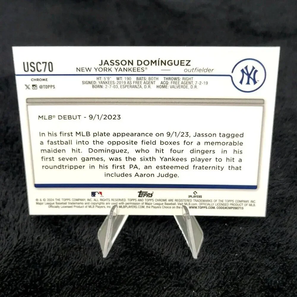 Jasson Dominguez 217/250 RC 2024 Topps Chrome Update Purple Refractors Yankees
